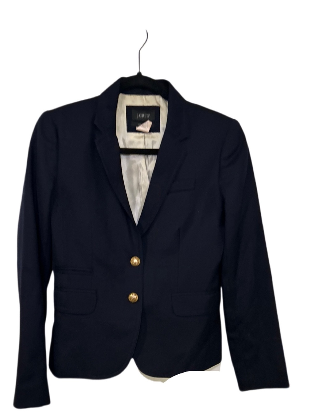 J Crew School Boy Women’s Blazer 98% wool Size 2 navy blue - Picture 2 of 10